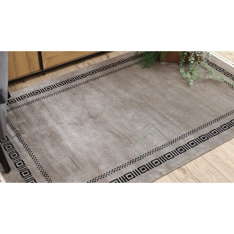 Dywan AMOUR 53098A beż / czarny - Ramka, grecki nowoczesny, elegancki