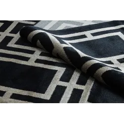 Dywan AMOUR 53078B czarny - Geometryczny, linie nowoczesny, elegancki