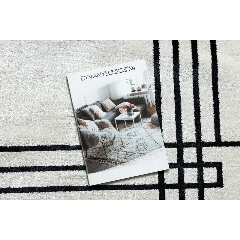 Dywan AMOUR 53096C krem - Ramka, linie nowoczesny, elegancki