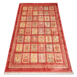 Teppich HERIZ A0985A Oriental, Rahmen bordeaux - aus Bambusseide, exklusiv, stilvoll