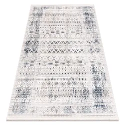 Teppich DISTIN 0833A dunkelblau / blau / weiß modern - Boho, Vintage, Fransen