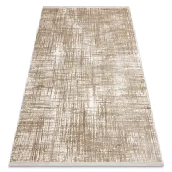 Moderner Teppich DUKE A0357 beige - Vintage, strukturiert, sehr weich, Fransen