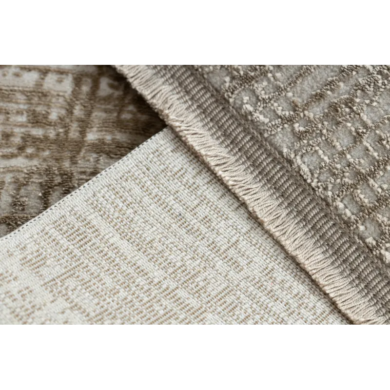 Strukturierter Teppich DUKE A0357 in Beige, weich und ideal für Wohnzimmer