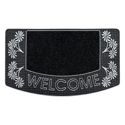 Fussmatte BH 224W Welcome, rutschfest, außen, innen, auf Gummi - silber