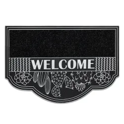 Schmutzfangmatte BH 239 Welcome, rutschfest, außen, innen, auf Gummi - silber