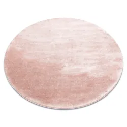 Teppich VISCO Kreis rosa 8 flauschig, KANINCHENFELL-IMITATION
