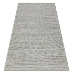 Wollenteppich TAHAR 99004G grau - HANDGEWEBT Schlingenflor, einfarbig