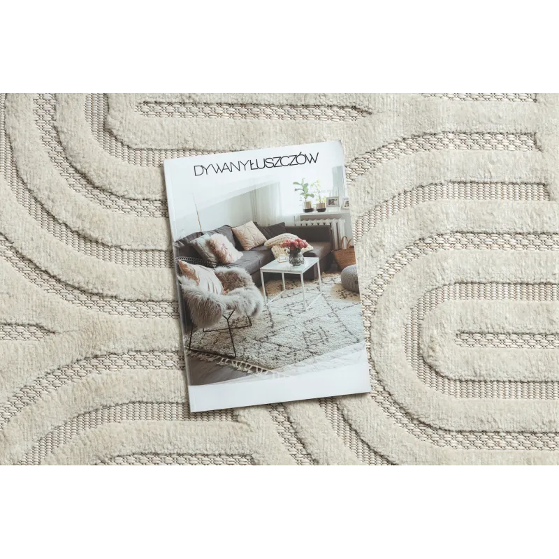 Eleganter Sisal Teppich in Weiß, ideal für das Wohnzimmer