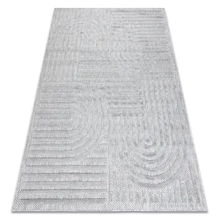 Sisal Teppich SANTO in geometrischem Grau, perfekt für stilvolle Räume