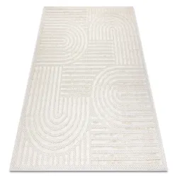 Sisal Teppich SANTO 0989 in geometrischem Weiß, perfekt für stilvolle Räume