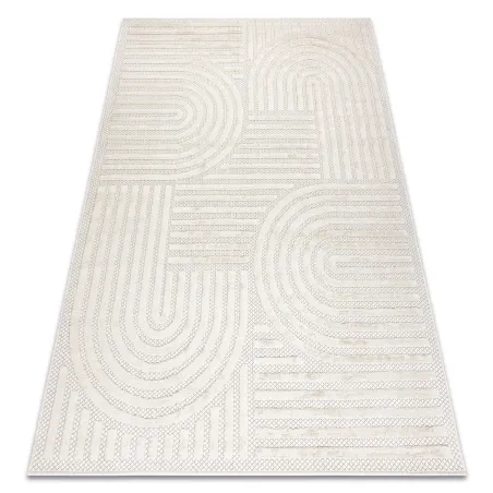 Sisal Teppich SANTO 0989 in geometrischem Weiß, perfekt für stilvolle Räume