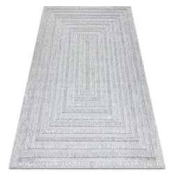 Sisal Teppich SANTO in geometrischem Grau, perfekt für stilvolle Räume