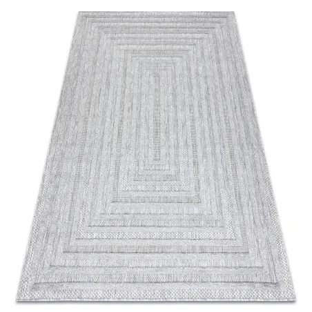 Sisal Teppich SANTO in geometrischem Grau, perfekt für stilvolle Räume
