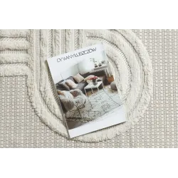 Weißer geometrischer Sisal Teppich SANTO, ideal für Wohnzimmer oder Schlafzimmer