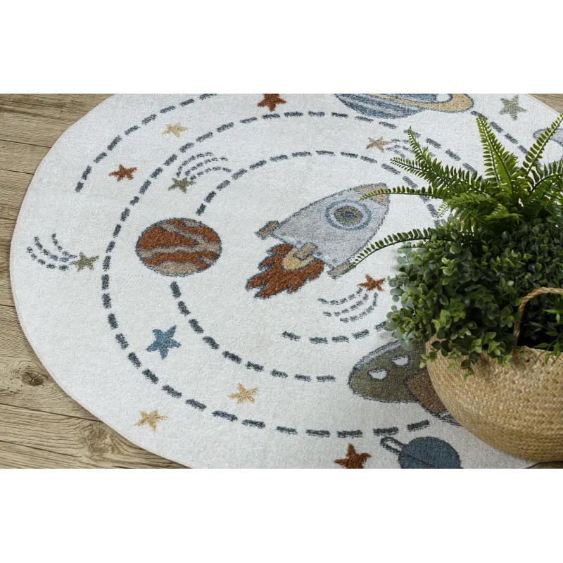 Moderner Teppich in creme und anthrazit, perfekt für das Wohnzimmer