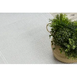 Eleganter sisal Teppich TIMO 5979 in weiß, ideal für stilvolle Gärten