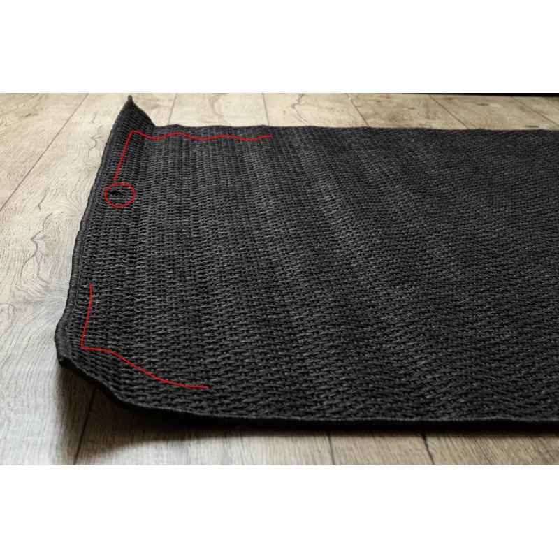 Eleganter schwarzer Sisal Teppich TIMO 6272 für den Garten