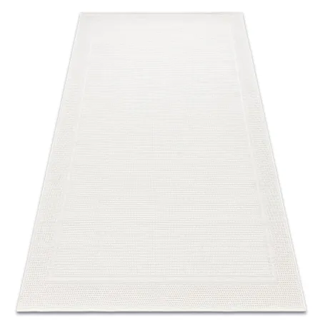 Sisal Teppich TIMO 5979 in weißem Rahmen, perfekt für den Außenbereich