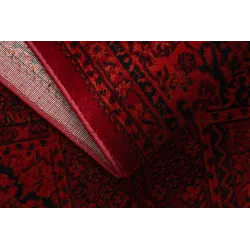 Dywan ORIENT 5365 bordo / czarny Ramka, orientalny, z frędzlami 