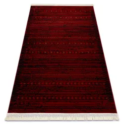 Teppich ORIENT 5820 bordeaux / schwarz Orientalisch, Streifen mit Fransen