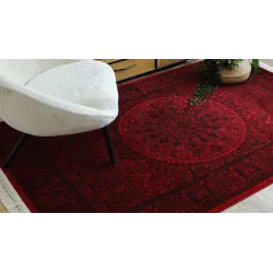 Dywan ORIENT 6039 bordo / czarny Ramka, rozeta, orientalny, z frędzlami 