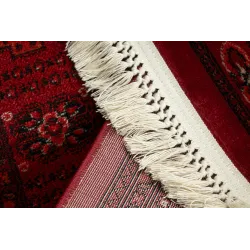 Dywan ORIENT 6871 bordo / czarny Ramka, klasyczny, ornament, z frędzlami 
