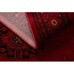 Dywan ORIENT 6871 bordo / czarny Ramka, klasyczny, ornament, z frędzlami 