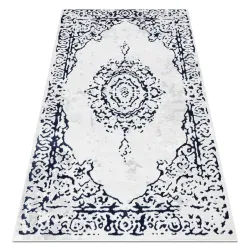 Teppich ALLURE 1961 Ornament, Rahmen - Strukturiert, stilvoll, glamourös weiß / blau