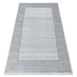 Teppich ALLURE 8783 Griechischer Schlüssel, Rahmen - Strukturell, stilvoll, glamourös hellgrau / weiß