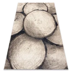Teppich FUSION 9612 creme / beige - Baumstamm, Holz, modern, abstrakt