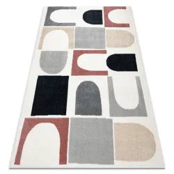 Teppich FUSION 0213 weiß / dunkelrosa - Geometrisch, modern, abstrakt