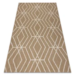 Sisal Teppich in geometrischem Design, naturbeige Farbe, strapazierfähiges Material