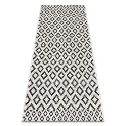 Sisal Teppich in creme-schwarz mit Rauten, perfekt für stilvolle Räume