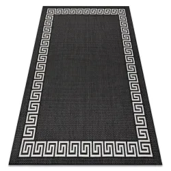 Teppich in Schwarz und Creme, perfekt für stilvolle Wohnräume