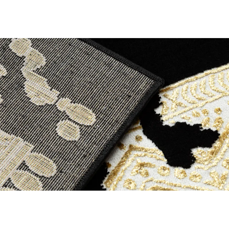 Dywan ALLURE 1965 Ramka - Strukturalny, stylowy, glamour czarny / złoty