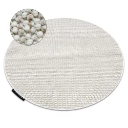 Teppich CASABLANCA LOOP rund weiß / beige Schlingflor, weich