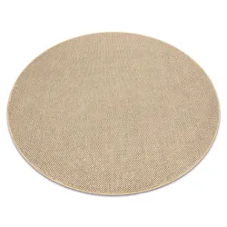 Beige Polypropylen Rundteppich 80 cm