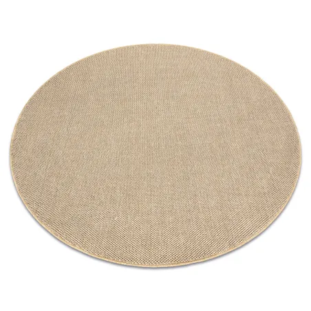 Beiger runder Teppich aus Polypropylen 80 cm, modernes Design