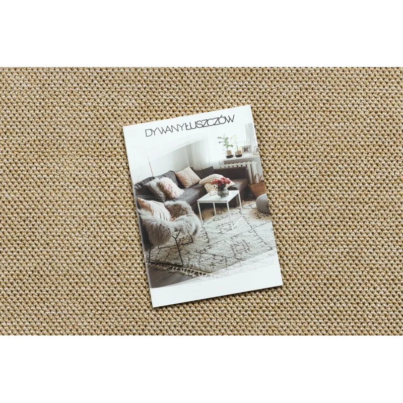 Beige Polypropylen Rundteppich 80 cm – Ansicht 2
