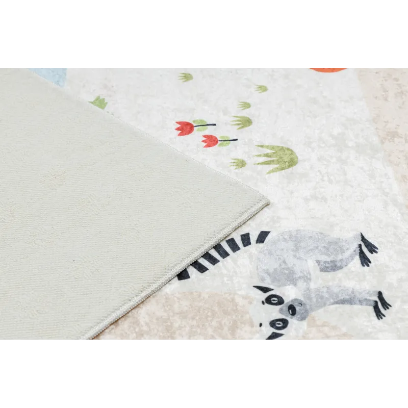 Waschteppich BAMBINO 1165 Zoo, weicher und angenehmer Stoff für Kinderzimmer