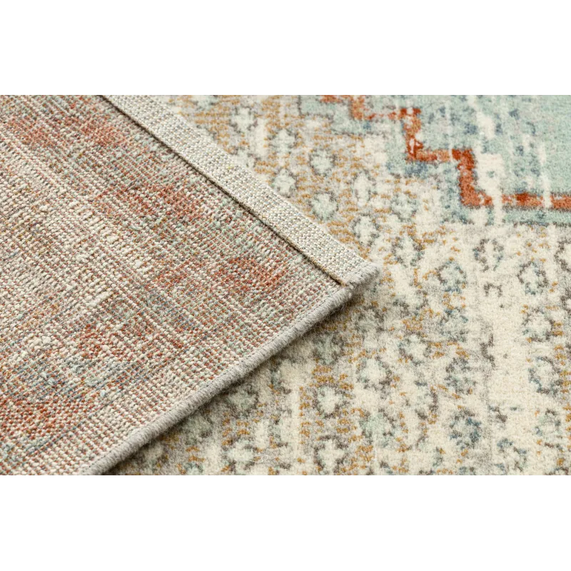 Dywan SOHO 477.11.LA100 wełniany OSTA - Boho, ramka naturalny beż / terakota