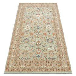 Teppich SOHO 477.26.LA400 Wollmischung OSTA - Ornament, Rahmen natürlich grün / beige