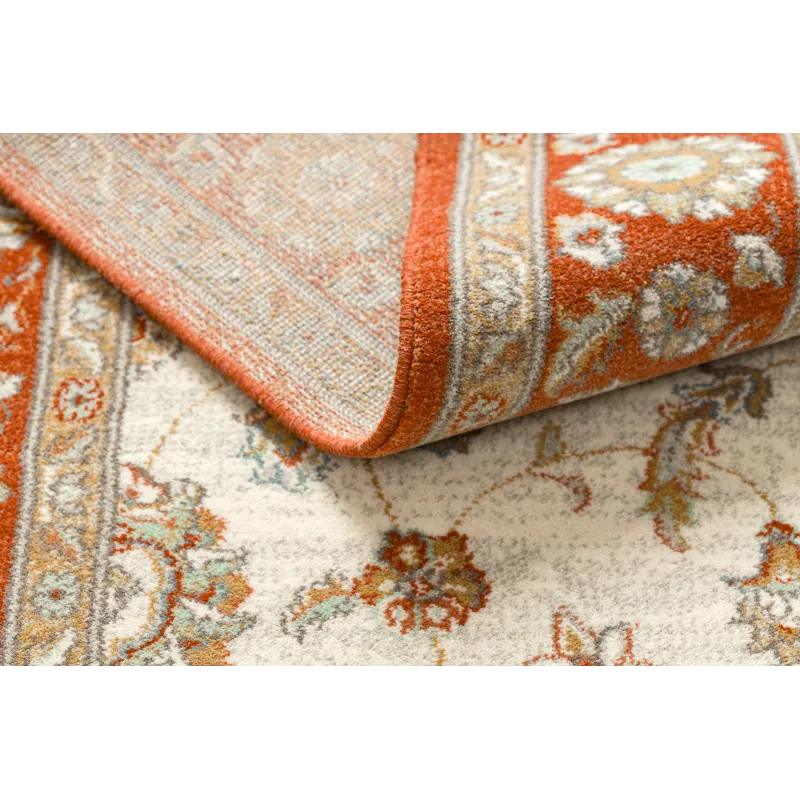 Dywan SOHO 477.15.LA103 wełniany OSTA - Ornament, ramka naturalny beż / terakota