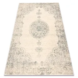 Teppich ABBY 486.24.LA100 Wollmischung OSTA - Ornament, Rahmen klassisch Beige / Blau