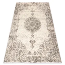 Teppich ABBY 486.24.LA110 Wollmischung OSTA - Ornament, Rahmen klassisch grau / blau