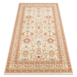 Teppich SOHO 477.26.LA100 Wollmischung OSTA - Ornament, Rahmen Natur Beige / Terrakotta