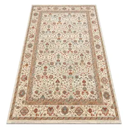 Teppich SOHO 477.27.LA101 Wolle OSTA - Blumen, Rahmen natur beige / terrakotta