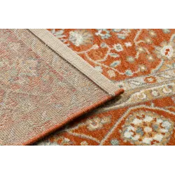 Dywan SOHO 477.27.LA301 wełniany OSTA - Romby, ramka geometryczny naturalny terakota / beż