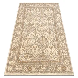 Teppich SOHO 477.27.LA100 Wollwebteppich OSTA - Rauten, Rahmen geometrisch natur beige