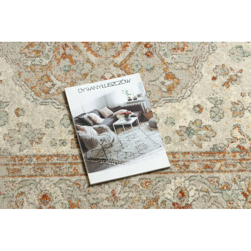 Dywan SOHO 477.01.LA112 wełniany OSTA - Ornament, rozeta naturalny terakota / beż